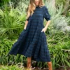 Natural Life Rebecca Tiered Dress - Blue Black Plaid -Natural Life Shop VP3A1240 20copy scaled