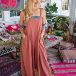 Natural Life Carrington Wide-Leg Jumpsuit - Rust