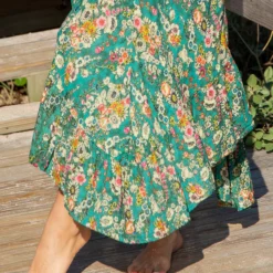 Natural Life Feelin' Alive Convertible Midi Skirt - Turquoise Floral -Natural Life Shop VP3A1403 scaled