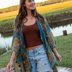 Natural Life Meera Convertible Kimono - Navy