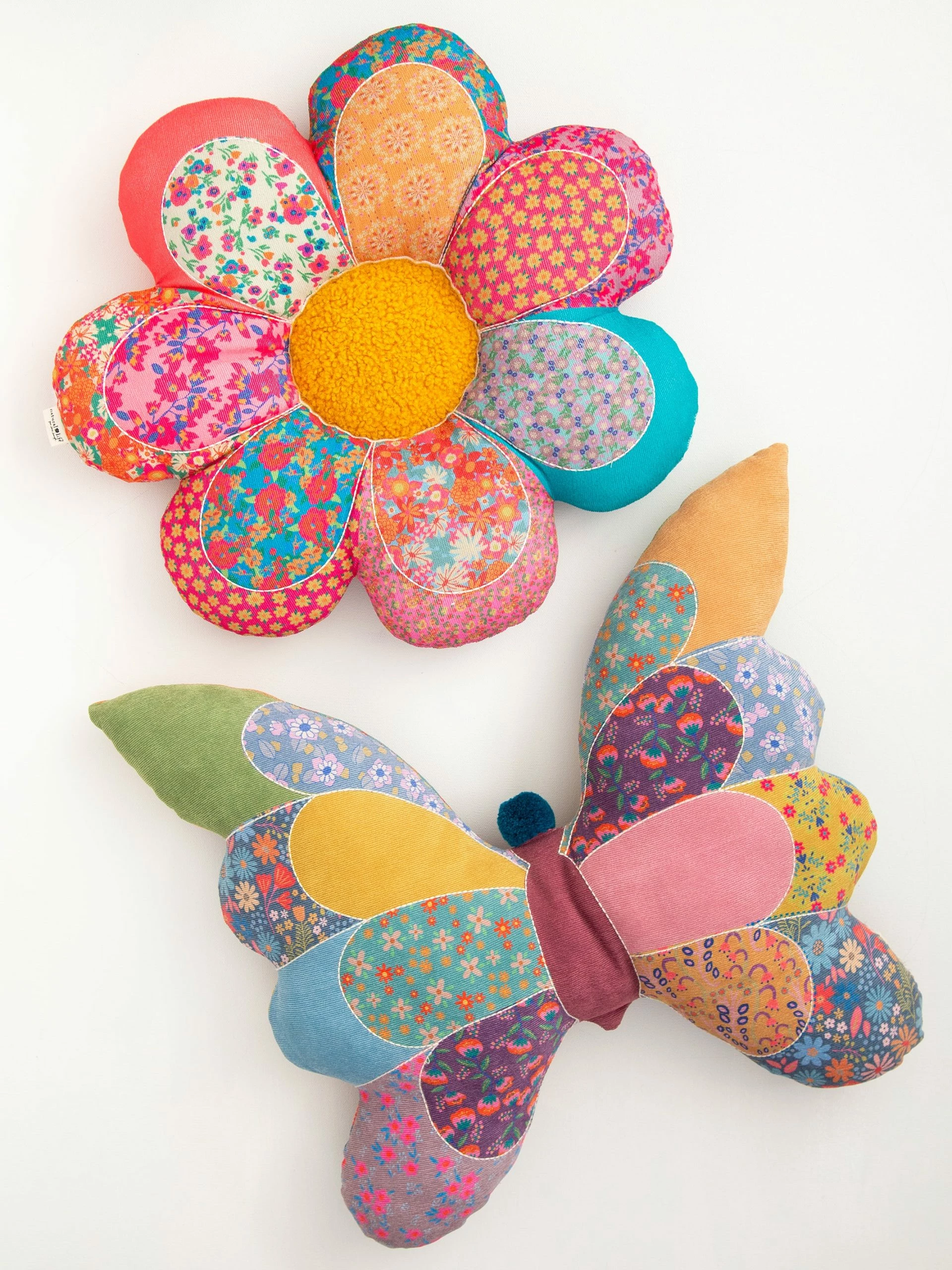 Natural Life Whimsy Patchwork Pillow - Butterfly 7 Natural Life Whimsy Patchwork Pillow - Butterfly - Image 5