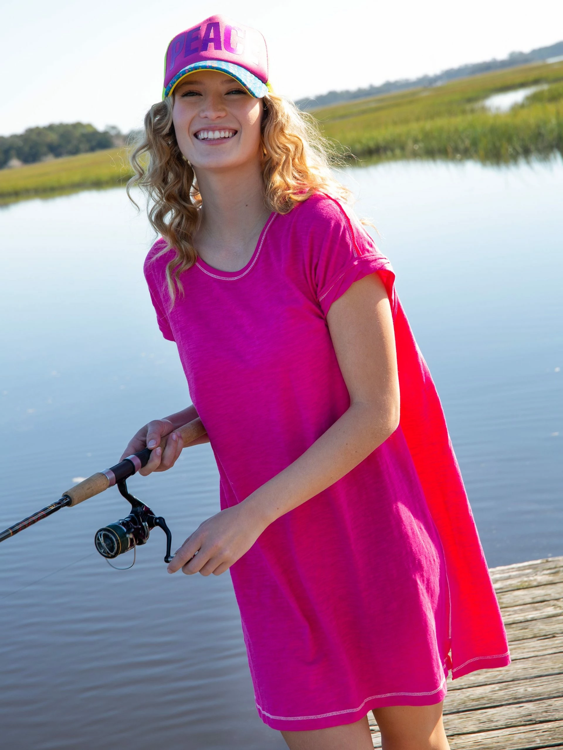Natural Life Frankie Knit Tee Shirt Dress - Pink 7 Natural Life Frankie Knit Tee Shirt Dress - Pink - Image 5