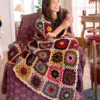Natural Life Granny Square Crochet Throw Blanket - Multicolored -Natural Life Shop VP3A3511 scaled