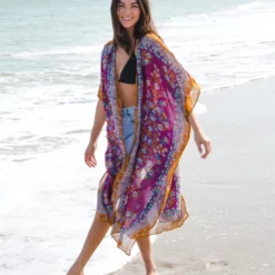 Natural Life Kelsey Kimono - Purple Mustard Mandala
