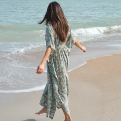 Natural Life Sanibel Kaftan Dress - Sage Green Floral -Natural Life Shop VP3A4290 scaled