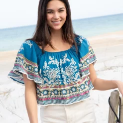 Natural Life Sabrina Crop Top - Navy Borders 11 Natural Life Sabrina Crop Top - Navy Borders -Natural Life Shop VP3A5462 20copy