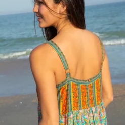 Natural Life Patti Side Slit Maxi Dress - Turquoise Orange Mixed Print 13 Natural Life Patti Side Slit Maxi Dress - Turquoise Orange Mixed Print -Natural Life Shop VP3A6192 scaled