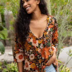 Natural Life Tunic-In-A-Bag - Orange Floral -Natural Life Shop VP3A7085 scaled