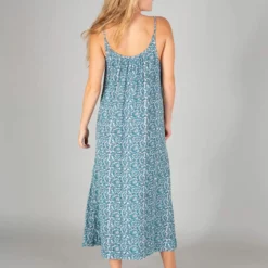 Natural Life Coco Cotton Cover-Up Midi Dress - Blue Floral Vines -Natural Life Shop VP3A7607 alt 20copy scaled