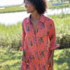 Natural Life Georgia Gauze Shirt Dress - Red Green Floral -Natural Life Shop VP3A8004 d748b92b e2bc 42e5 9656 1d3252811bad scaled