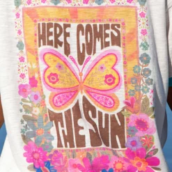 Natural Life Ringer Oversized Tee Shirt - Here Comes The Sun -Natural Life Shop VP3A8477 2 scaled