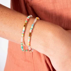 Natural Life Beaded Disc & Bead Choker - Clear