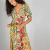 Natural Life Sophia Wrap Midi Dress - Gold Vintage Floral 1 Natural Life Sophia Wrap Midi Dress - Gold Vintage Floral -Natural Life Shop VP3A9840 scaled