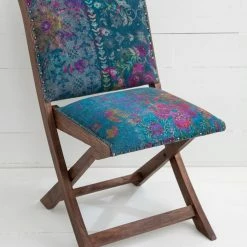 Natural Life Favorite Anywhere Chair - Indigo Patchwork -Natural Life Shop WDCHR000007 scaled