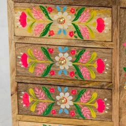 Natural Life Aria Mini Dresser Cabinet - Hand Painted Wood -Natural Life Shop WDDR002 detail scaled