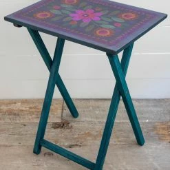 Natural Life Wooden TV Tray Table - Floral -Natural Life Shop WDTRS003 scaled