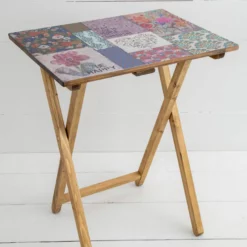 Natural Life Wooden TV Tray Table - Patchwork -Natural Life Shop WDTRS004 scaled