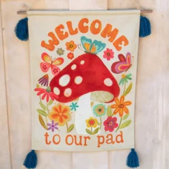 Natural Life Tassel Wall Tapestry - Welcome To Our Pad -Natural Life Shop WHG000019 1 scaled