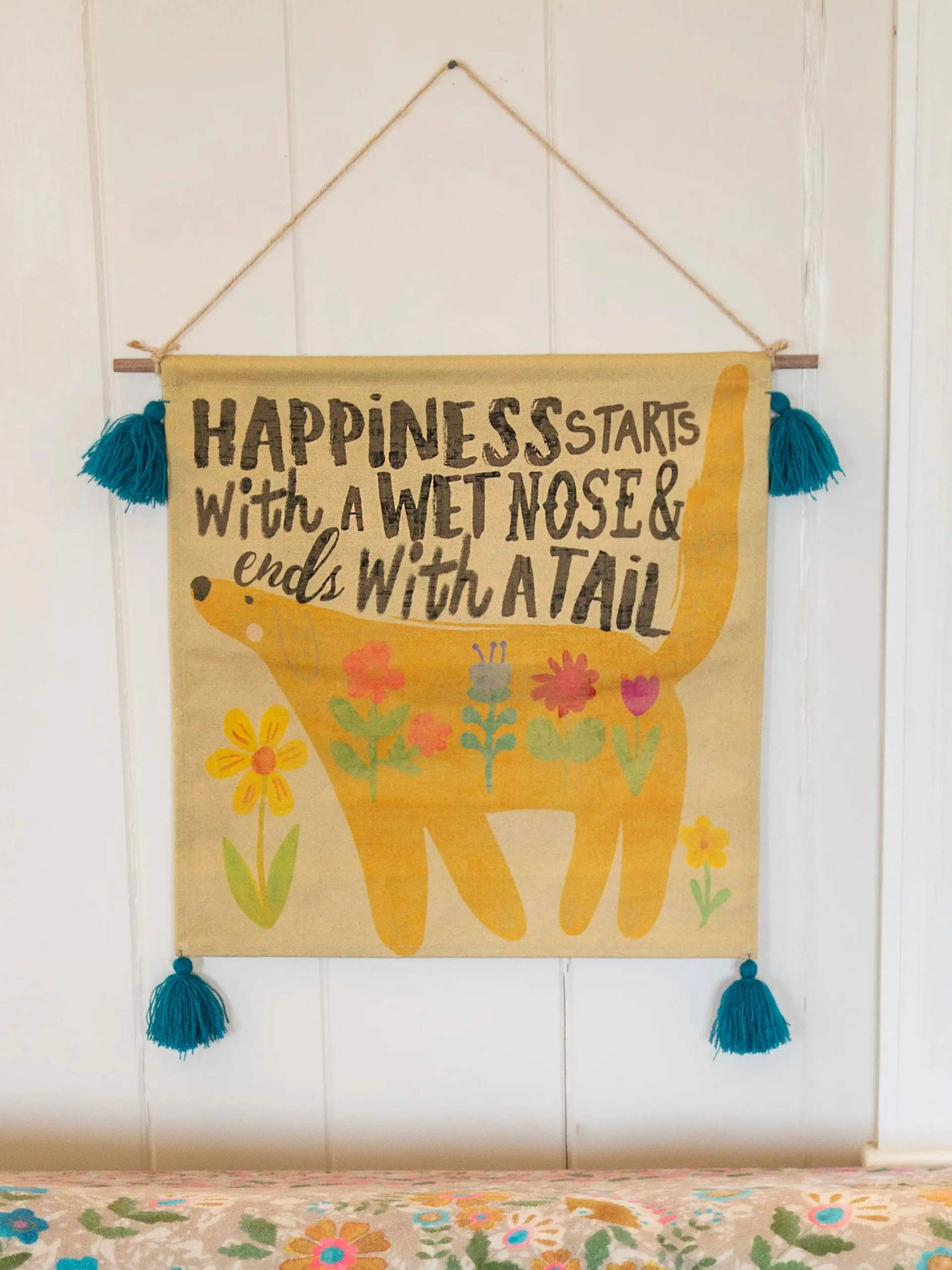 Natural Life Tassel Wall Tapestry - Happiness 4 Natural Life Tassel Wall Tapestry - Happiness - Image 2