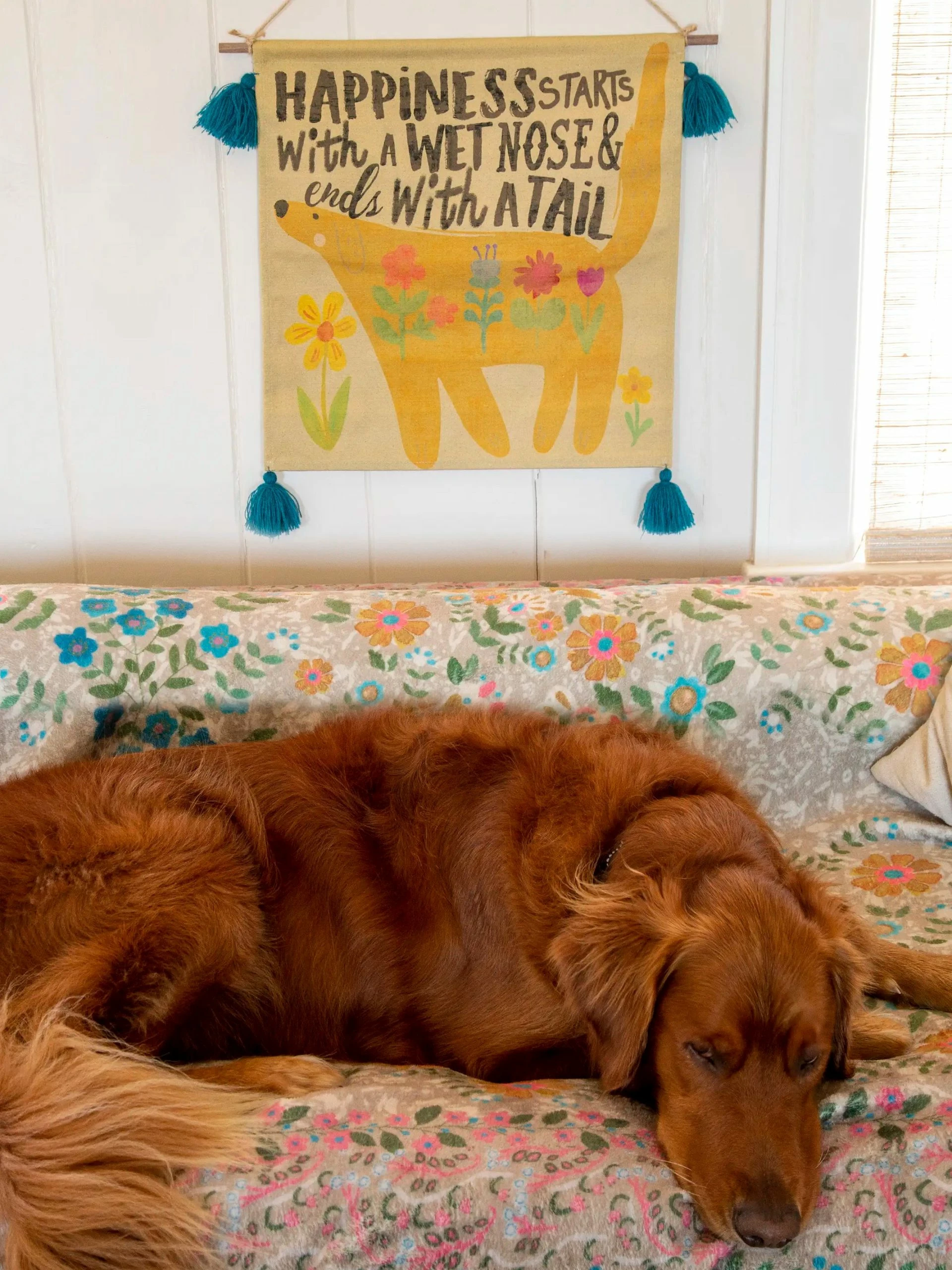 Natural Life Tassel Wall Tapestry - Happiness 3 Natural Life Tassel Wall Tapestry - Happiness