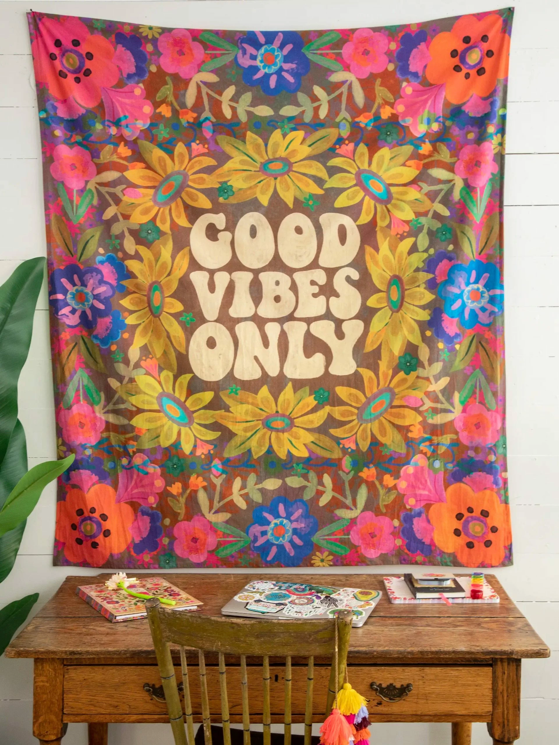 Natural Life Cotton Wall Tapestry - Good Vibes Only 3 Natural Life Cotton Wall Tapestry - Good Vibes Only