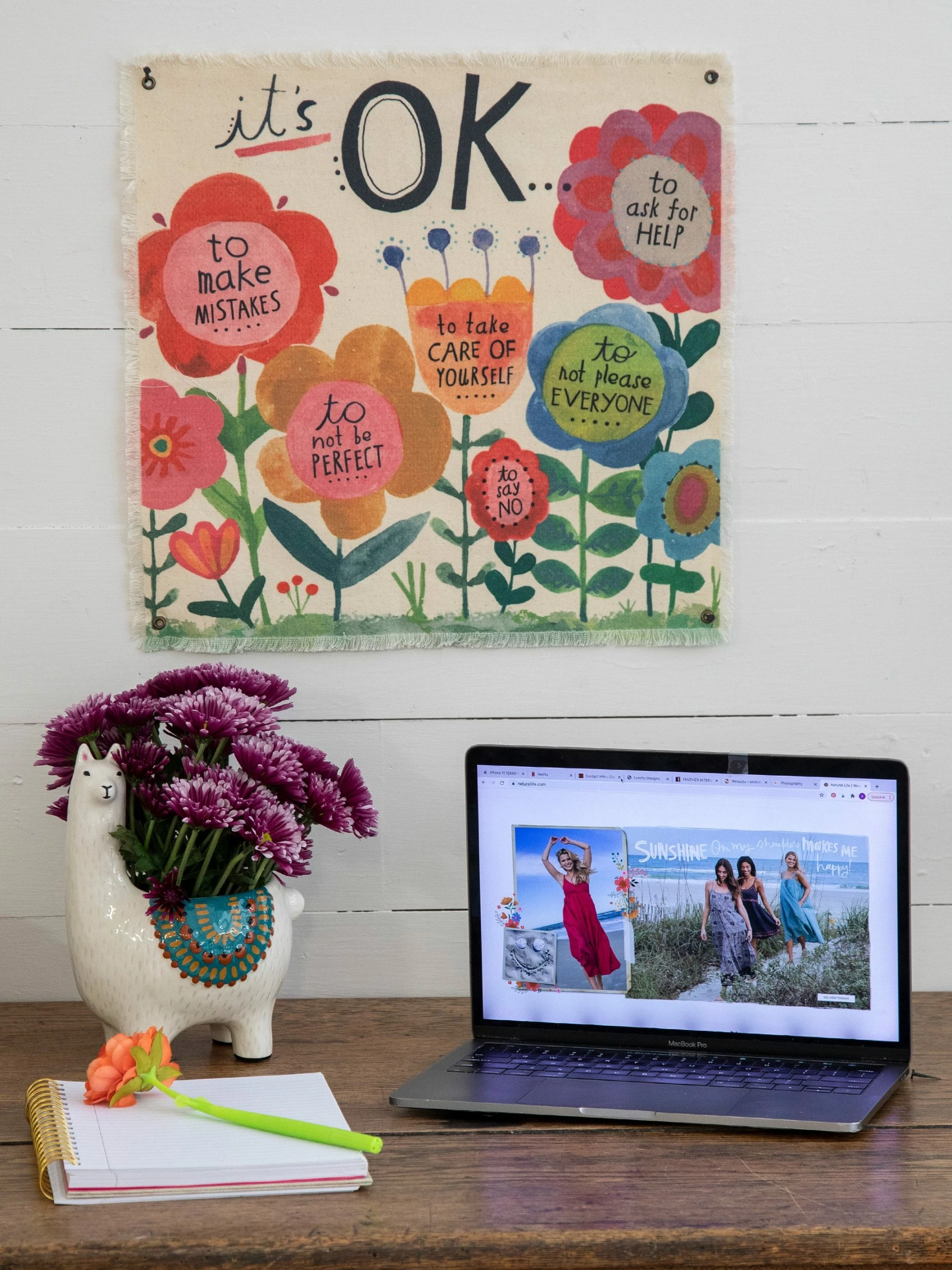 Natural Life Mini Canvas Wall Hanging Tapestry - It's OK 3 Natural Life Mini Canvas Wall Hanging Tapestry - It's OK