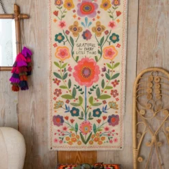 Natural Life Canvas Wall Tapestry - Grateful For