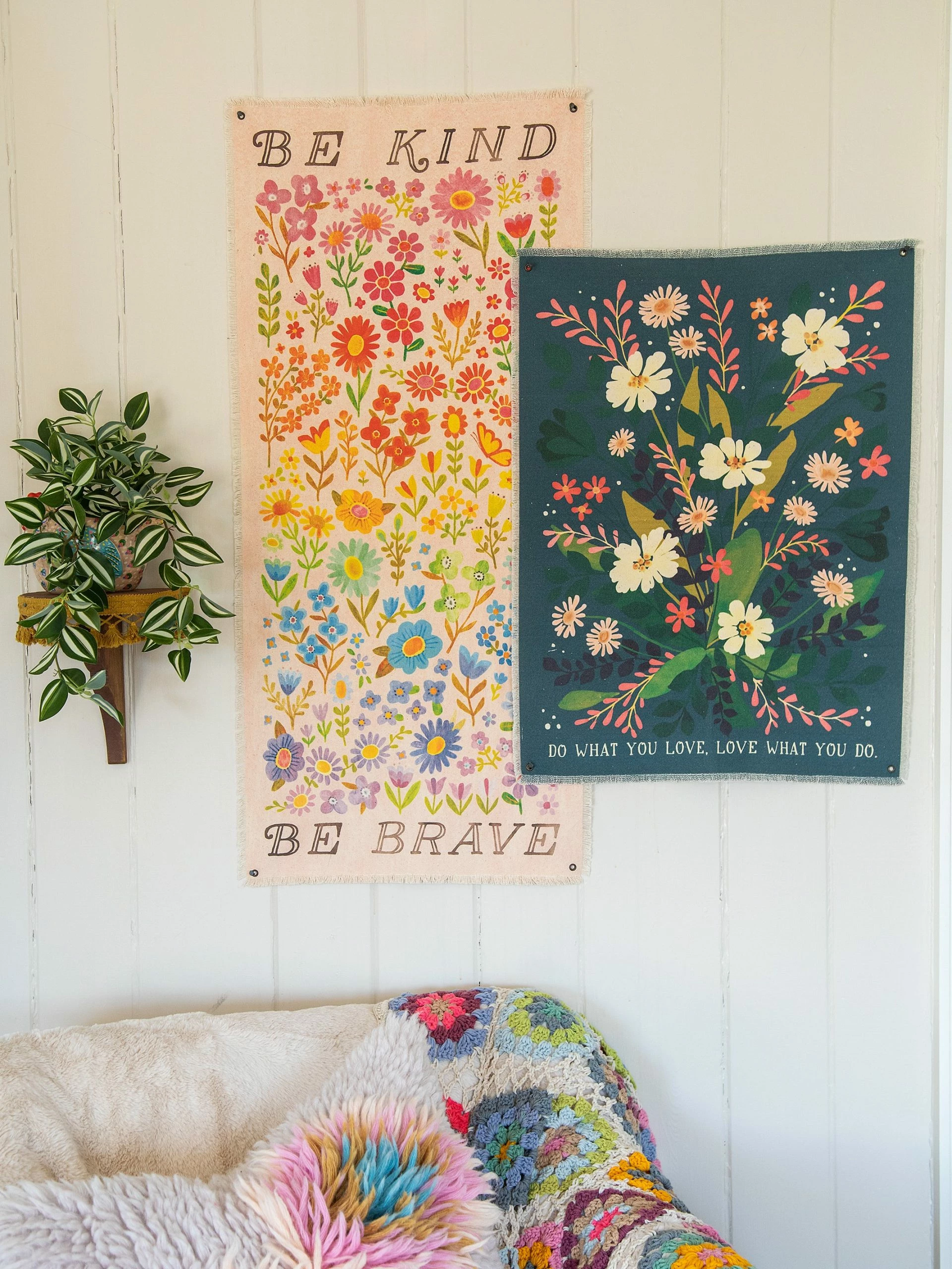 Natural Life Canvas Wall Tapestry - Be Kind Be Brave 5 Natural Life Canvas Wall Tapestry - Be Kind Be Brave - Image 3