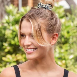 Natural Life Full Boho Bandeau® Headband - Black And Cream Floral -Natural Life Shop black cream floral print boho bandeau A5 scaled