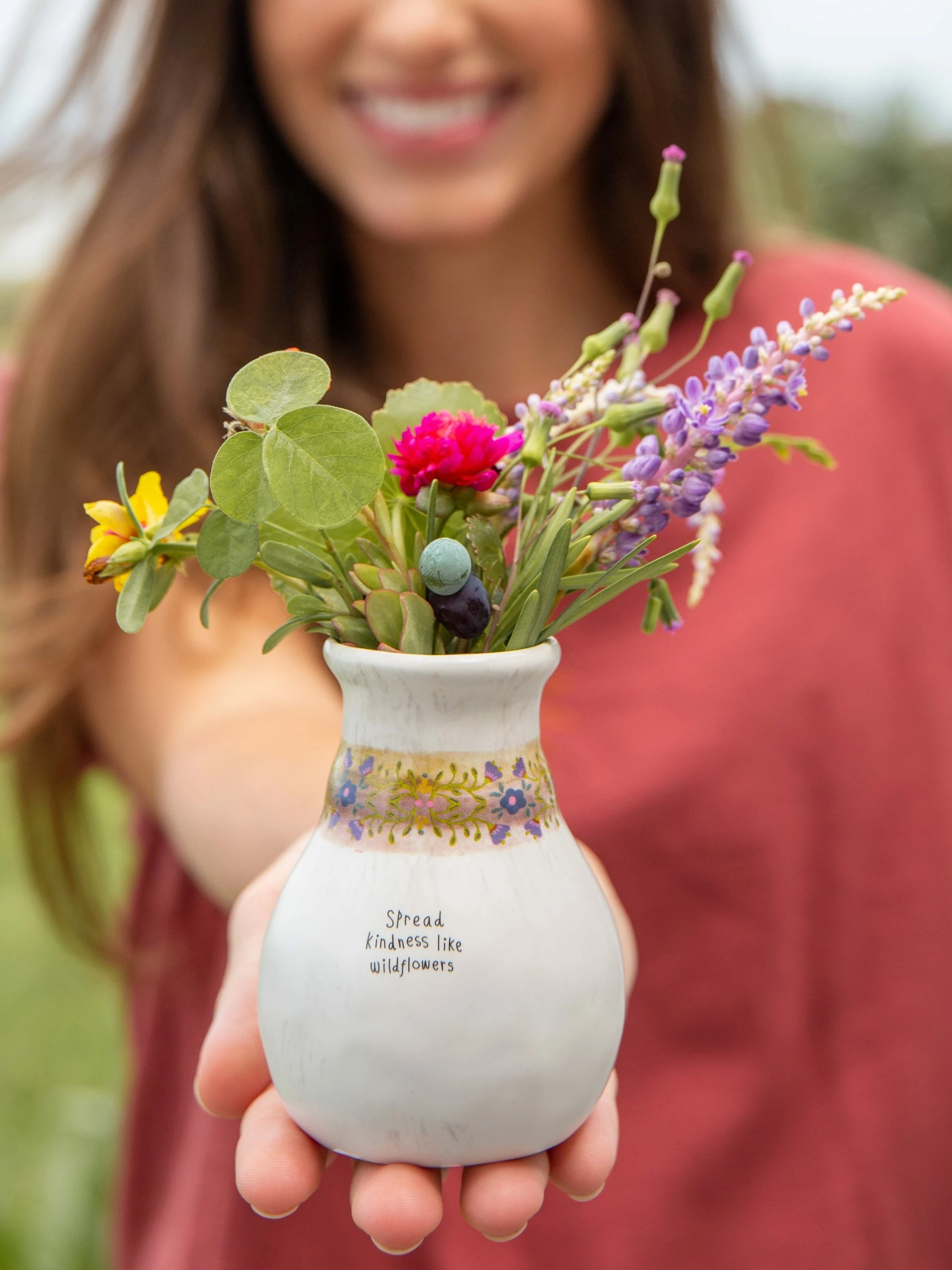 Natural Life Catalina Ceramic Bud Vase - Spread Kindness 3 Natural Life Catalina Ceramic Bud Vase - Spread Kindness