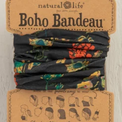 Natural Life Full Boho Bandeau® Headband - Charcoal Floral