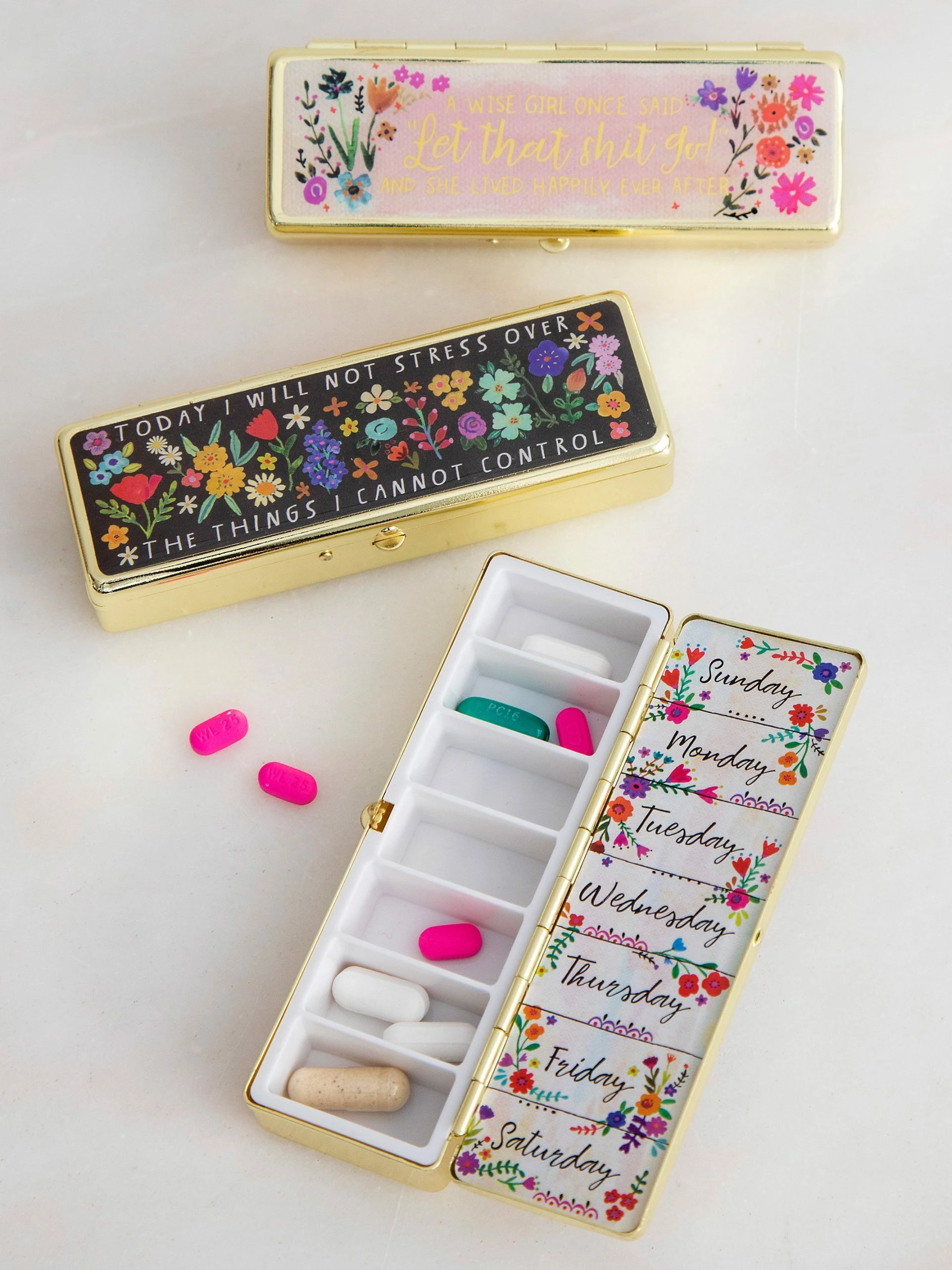 Natural Life Weekly Pill Organizer - Today I Will Not Stress 3 Natural Life Weekly Pill Organizer - Today I Will Not Stress