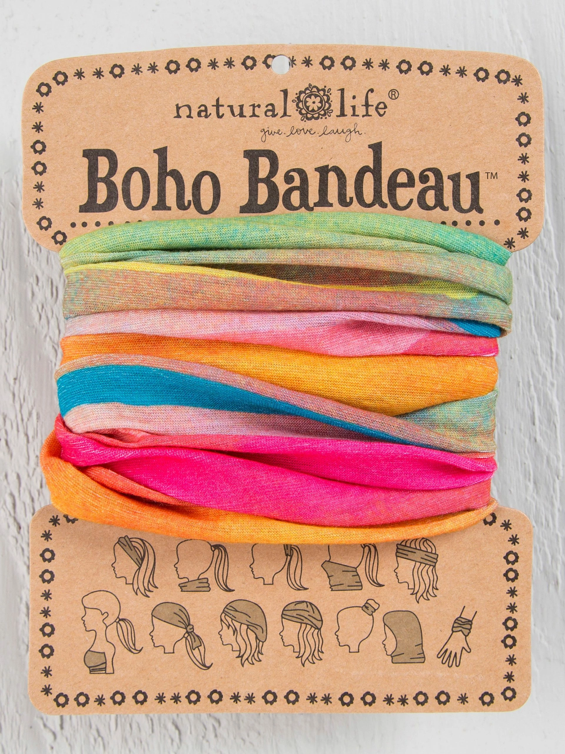 Natural Life Full Boho Bandeau® Headband - Rainbow Ombre 3 Natural Life Full Boho Bandeau® Headband - Rainbow Ombre