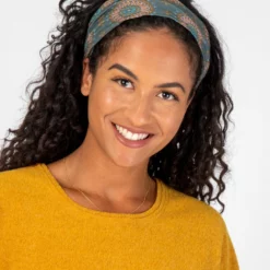 Natural Life Full Boho Bandeau® Headband - Sage Gold Medallion -Natural Life Shop sage gold medallion boho bandeau A3 scaled